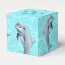 Gastgeschenk-Box "Dolphin" grün mit Text Geschenkschachtel