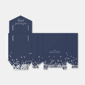 Gastgeschenk Box Elegantes Silber, Marine Geschenkschachtel (Ungefaltet)