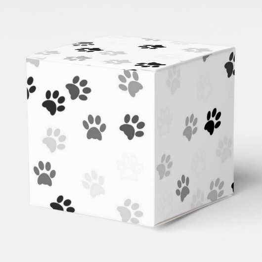 Gastgeschenk-Box für Hundeliebhaber mit Paw Prints Geschenkschachtel (Vorderseite)