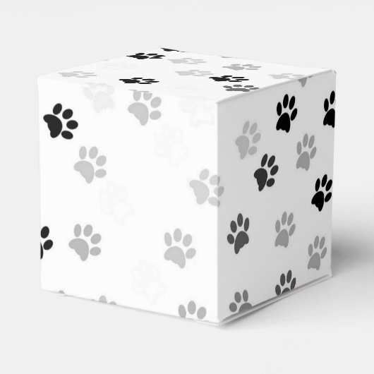 Gastgeschenk-Box für Hundeliebhaber mit Paw Prints Geschenkschachtel (Rückseite)