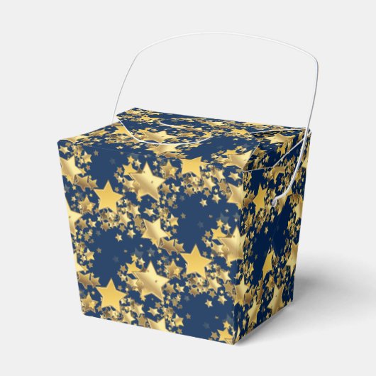 Gastgeschenk Box-Gold Stars Gefälligkeitsbox Geschenkschachtel (Vorderseite)