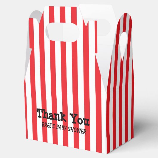 Gastgeschenk-Box mit rotem und weißem Circus Strip Geschenkschachtel (Geöffnet)