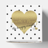 Gastgeschenk-Box mit weißen und goldenen Polka-Dos Geschenkschachtel (Oben)