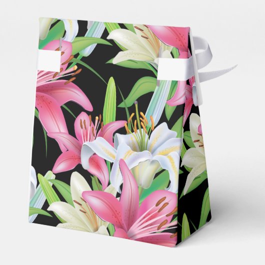 Gastgeschenk Box-Pink Lilies Geschenkschachtel (Rückseite)