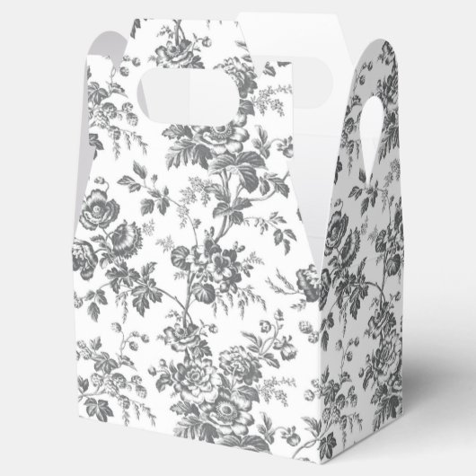 Gastgeschenk der französischen Leinwand Schwarz/We Geschenkschachtel (Geöffnet)