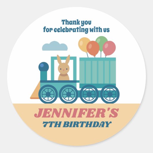 Gastgeschenk für niedliche Züge und tierischen Kin Runder Aufkleber (Vorderseite)