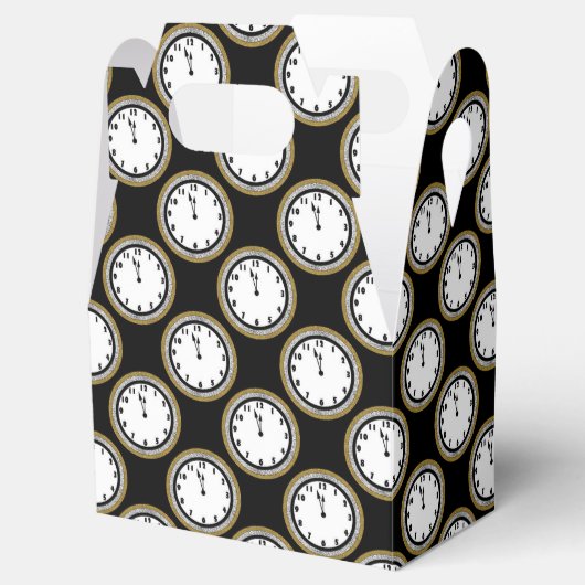 Gastgeschenk für Silvester-Uhrenmuster Geschenkschachtel (Geöffnet)