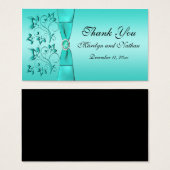 Gastgeschenk Hochzeit "Aqua and Black Floral" (Vorne & Hinten)