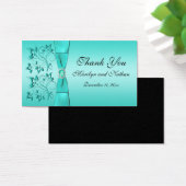 Gastgeschenk Hochzeit "Aqua and Black Floral" (Schreibtisch)