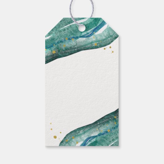 Gastgeschenk Hochzeit aquamarin und Gold Geode Vie Geschenkanhänger (Rückseite)