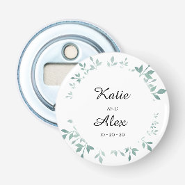 Gastgeschenk Hochzeit aquamariner botanischer Text Flaschenöffner