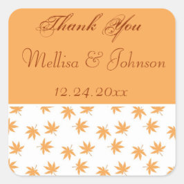Gastgeschenk Hochzeit-Aufkleber für grafische Blät Quadratischer Aufkleber