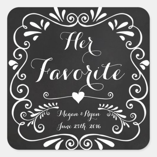 Gastgeschenk Hochzeit-Aufkleber für Leckereien ode Quadratischer Aufkleber (Vorderseite)