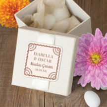 Gastgeschenk Hochzeit-Aufkleber für Papel Picado