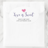 Gastgeschenk Hochzeit Aufkleber Liebe ist süß (Tasche)