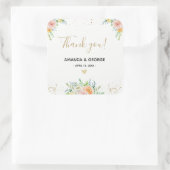Gastgeschenk Hochzeit Aufkleber mit Blumengold und (Tasche)