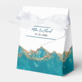 Gastgeschenk Hochzeit aus blau-goldfarbenem Marmor Geschenkschachtel