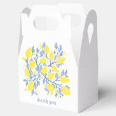 Gastgeschenk Hochzeit aus Blauem und Gelbem Zitron Geschenkschachtel (Geöffnet)