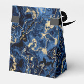 Gastgeschenk Hochzeit aus Edelblau und Goldmarmor Geschenkschachtel (Rückseite)