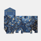 Gastgeschenk Hochzeit aus Edelblau und Goldmarmor Geschenkschachtel (Ungefaltet)