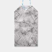 Gastgeschenk Hochzeit aus grauem und weißem Marmor Geschenkanhänger (Vorderseite)