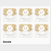 Gastgeschenk Hochzeit aus weißem Marmor Quadratischer Aufkleber (Blatt)