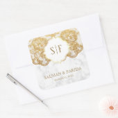 Gastgeschenk Hochzeit aus weißem Marmor Quadratischer Aufkleber (Umschlag)