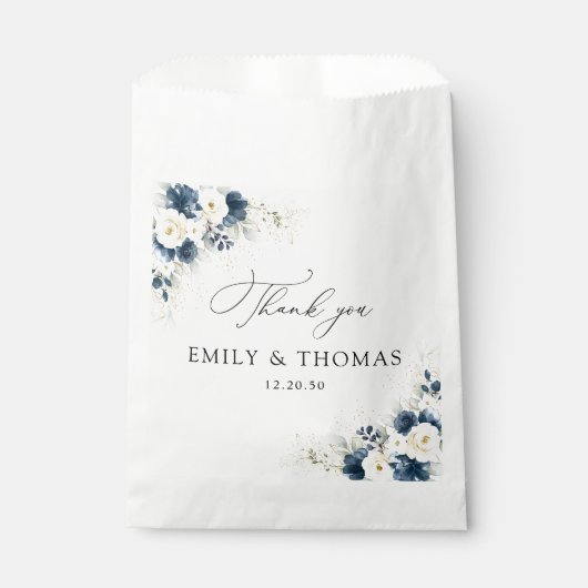 Gastgeschenk Hochzeit Bag für Navy Blue und White  Geschenktütchen (Vorderseite)