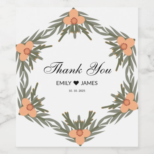 Gastgeschenk Hochzeit Bag - Individuelle Name & Da Weinetikett (Einzelnes Label)