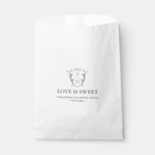 Gastgeschenk Hochzeit Bags Monogram Lilac Lila Geschenktütchen