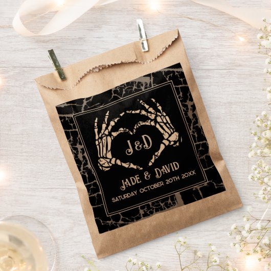 Gastgeschenk Hochzeit Bags Skeleton Hands Herzerei Geschenktütchen (Ausgeschnitten)