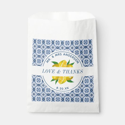Gastgeschenk Hochzeit Bags von Blue Tile Lemon Geschenktütchen (Vorderseite)