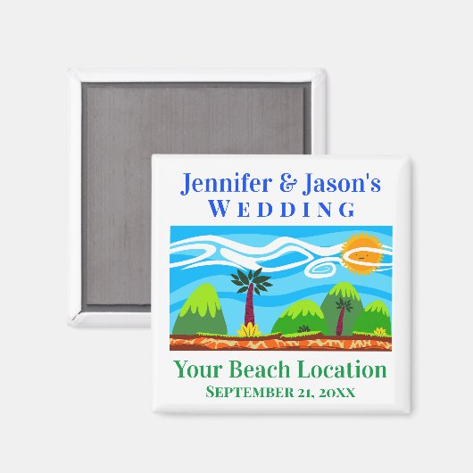 Gastgeschenk Hochzeit Beach Tropical Destination Magnet (Vorderseite/Rückseite)