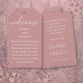 Gastgeschenk Hochzeit Begrüßungskörbe Beutel Rose Geschenkanhänger