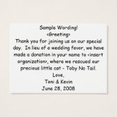 Gastgeschenk Hochzeit (Beispielkarte) (Rückseite)