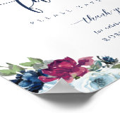 Gastgeschenk Hochzeit Berry, Blue, Burgunder Blume Poster (Ecke)