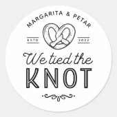 Gastgeschenk Hochzeit Beutel Bretzel Taschen Wir t Runder Aufkleber (Vorderseite)