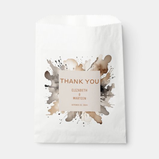 Gastgeschenk Hochzeit-Beutel für graubraun Geschenktütchen (Vorderseite)