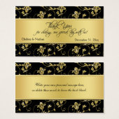 Gastgeschenk Hochzeit "Black and Gold Floral" (Vorne & Hinten)