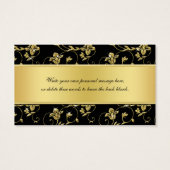 Gastgeschenk Hochzeit "Black and Gold Floral" (Rückseite)