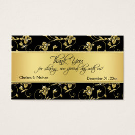 Gastgeschenk Hochzeit "Black and Gold Floral"