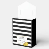 Gastgeschenk Hochzeit | Black Strip & Gold Peony Geschenkschachtel (Geöffnet)