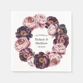 Gastgeschenk Hochzeit Blush and Pum Peony Wreath Serviette