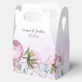 Gastgeschenk Hochzeit Blush Pink Peonies and Sage  Geschenkschachtel (Geöffnet)