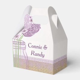 Gastgeschenk Hochzeit Box Burlap und Lila Mason Ja Geschenkschachtel