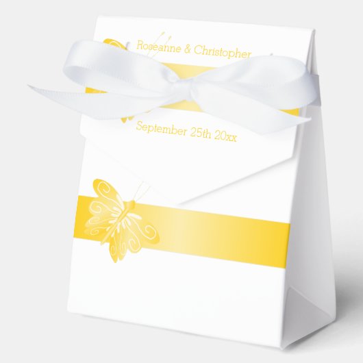 Gastgeschenk Hochzeit Box Gelber Schmetterling Geschenkschachtel (Vorderseite)