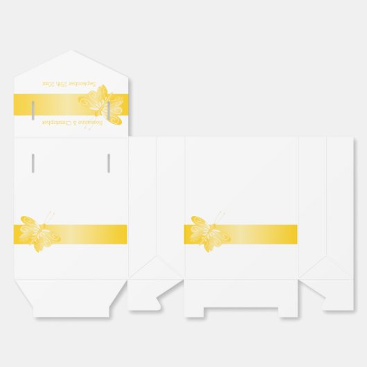 Gastgeschenk Hochzeit Box Gelber Schmetterling Geschenkschachtel (Ungefaltet)