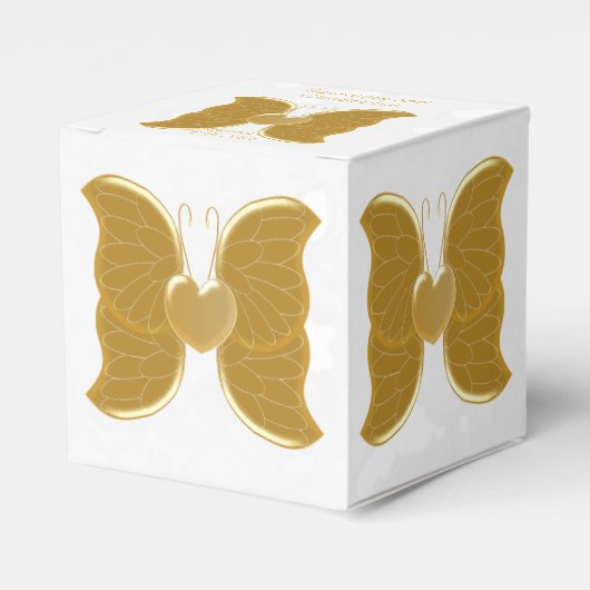 Gastgeschenk Hochzeit Box Gold Butterfly Herzdesig Geschenkschachtel (Vorderseite)