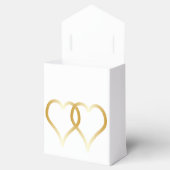 Gastgeschenk Hochzeit Box Gold Hearts Geschenkschachtel (Geöffnet)