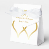 Gastgeschenk Hochzeit Box Gold Hearts Geschenkschachtel (Vorderseite)
